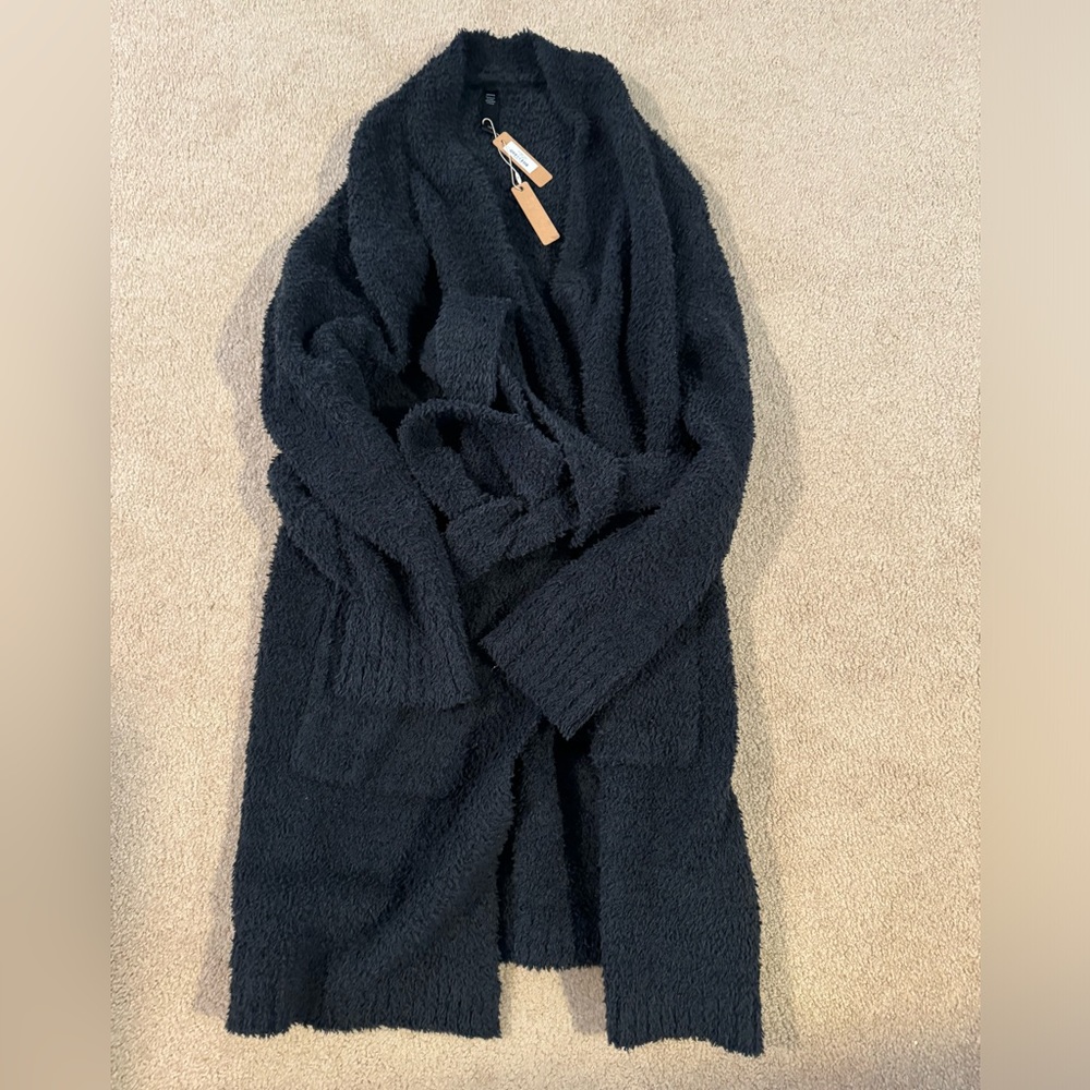 SKIMS COZY KNIT SHORT ROBE | ONYX SIZE S/M NWT
